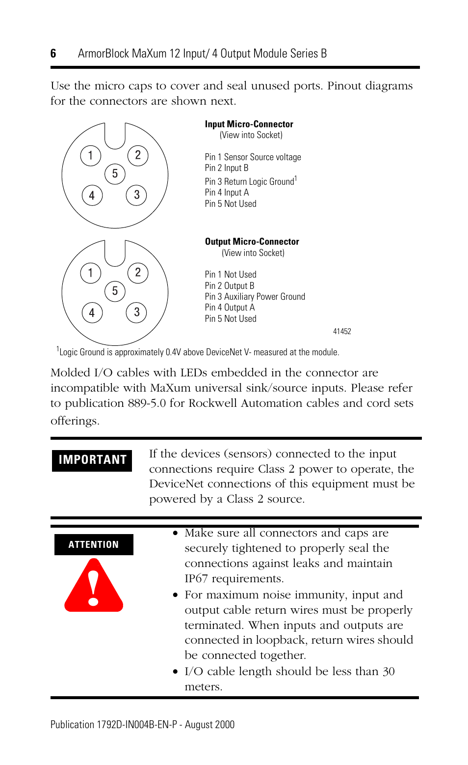 Rockwell Automation 1792D-12BVT4D ArmorBlock MaXum 12 Input/4 Output Module Series B User Manual | Page 6 / 16