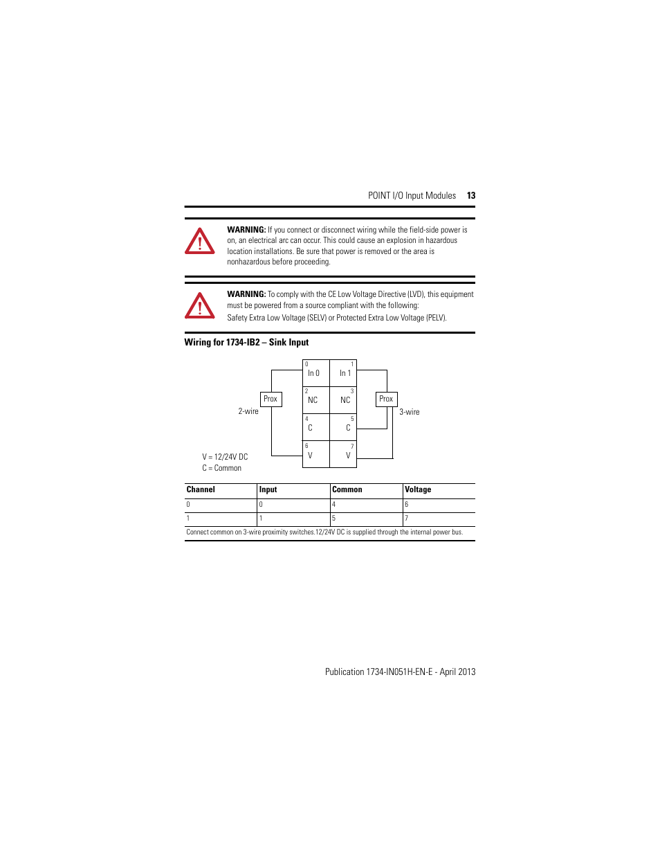 Rockwell Automation 1734-IB2_IB4_IB8, Series C POINT I/O Sink Input Module User Manual | Page 13 / 24
