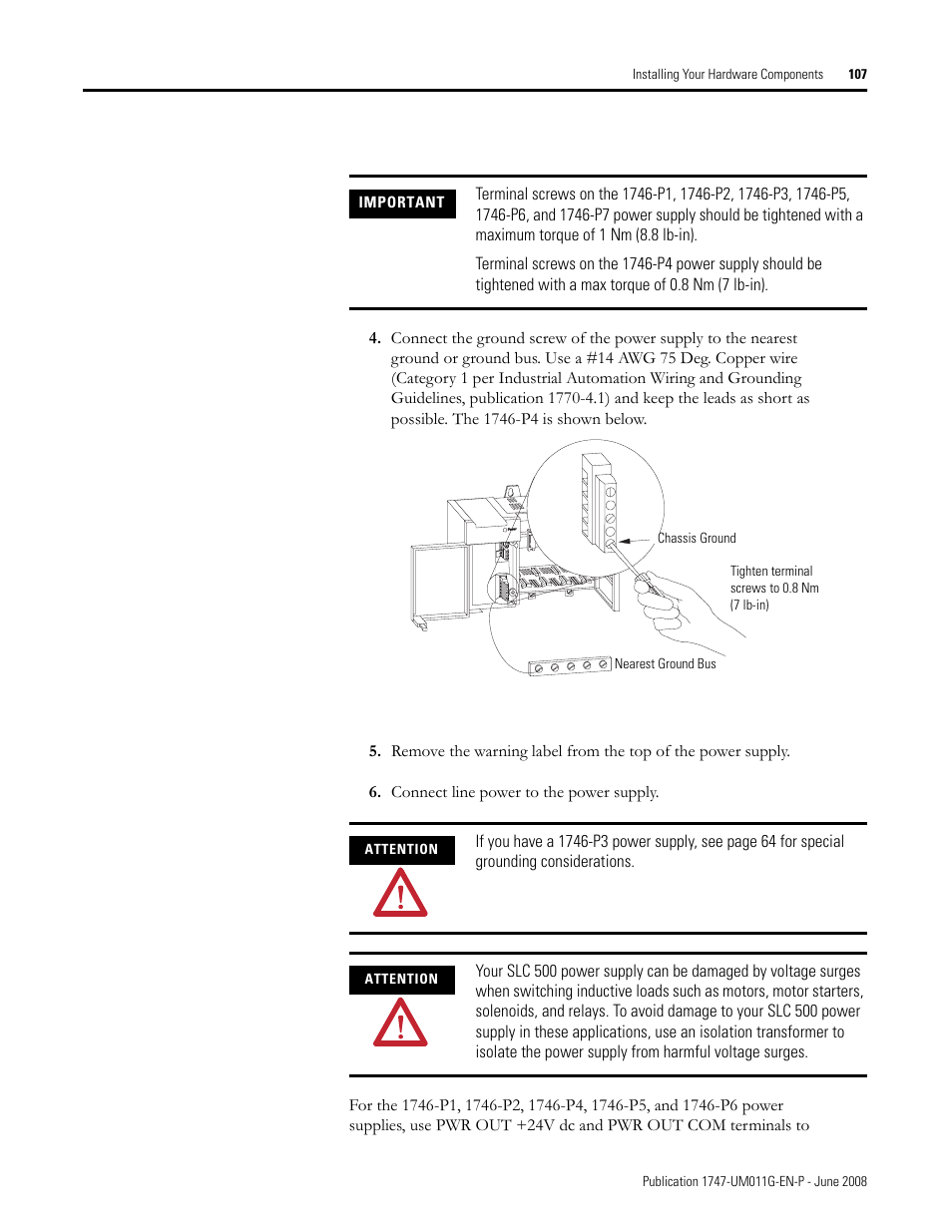 Rockwell Automation 1747-L5xx SLC 500 Modular Hardware Style User Manual User Manual | Page 107 / 296