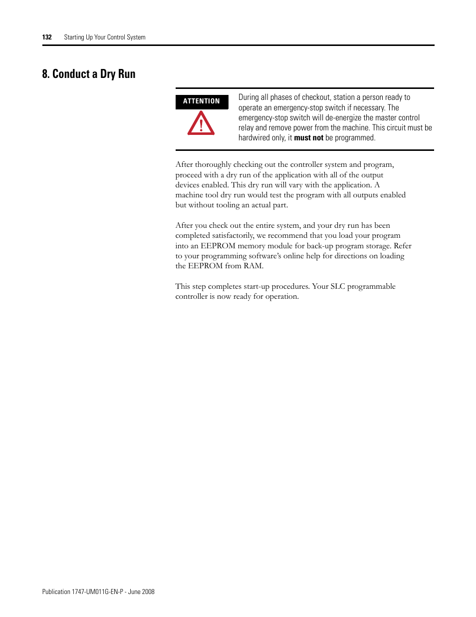 Conduct a dry run | Rockwell Automation 1747-L5xx SLC 500 Modular Hardware Style User Manual User Manual | Page 132 / 296