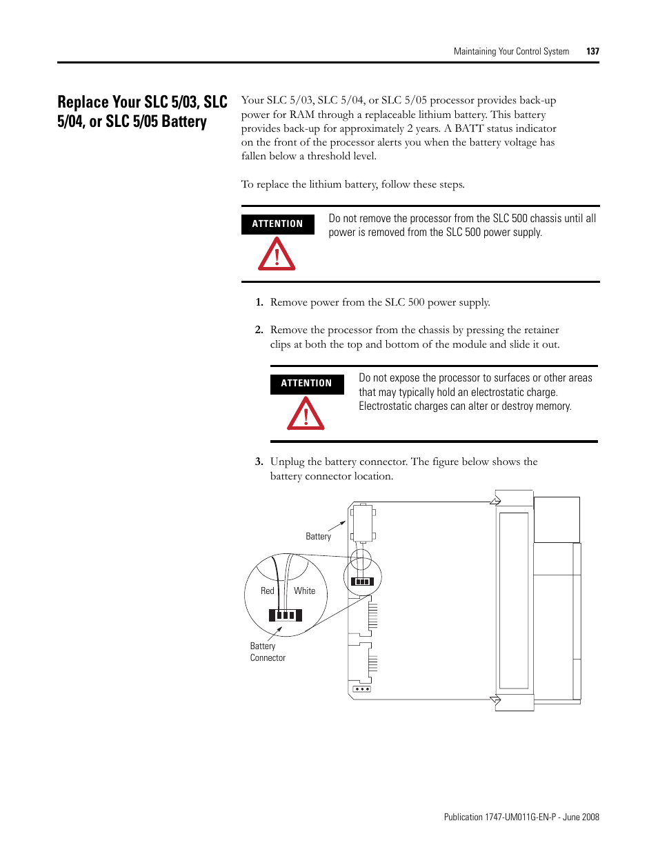 Rockwell Automation 1747-L5xx SLC 500 Modular Hardware Style User Manual User Manual | Page 137 / 296