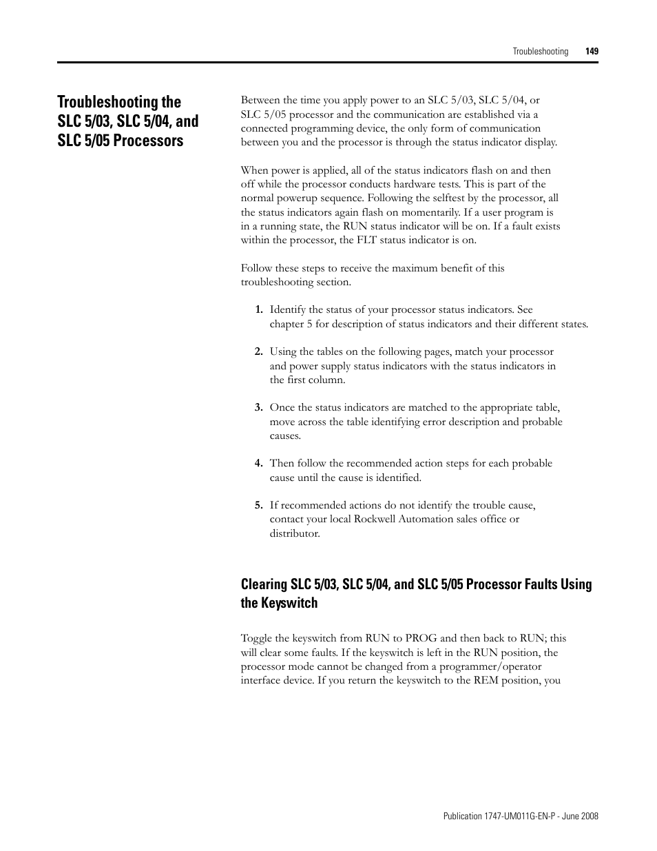 Rockwell Automation 1747-L5xx SLC 500 Modular Hardware Style User Manual User Manual | Page 149 / 296