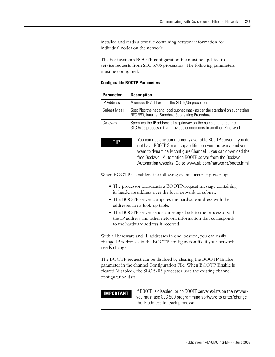 Rockwell Automation 1747-L5xx SLC 500 Modular Hardware Style User Manual User Manual | Page 243 / 296