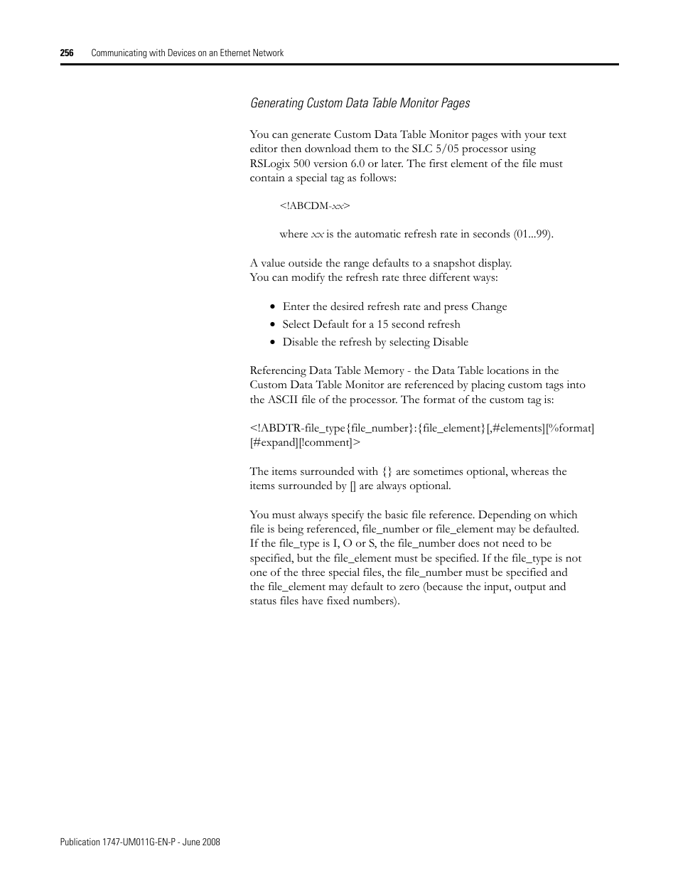 Rockwell Automation 1747-L5xx SLC 500 Modular Hardware Style User Manual User Manual | Page 256 / 296
