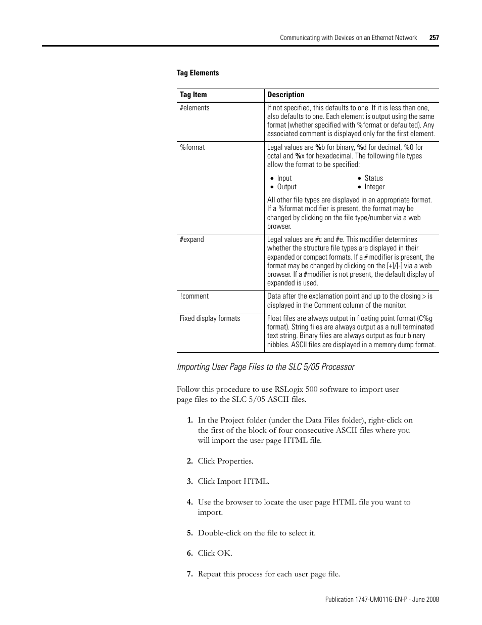 Rockwell Automation 1747-L5xx SLC 500 Modular Hardware Style User Manual User Manual | Page 257 / 296
