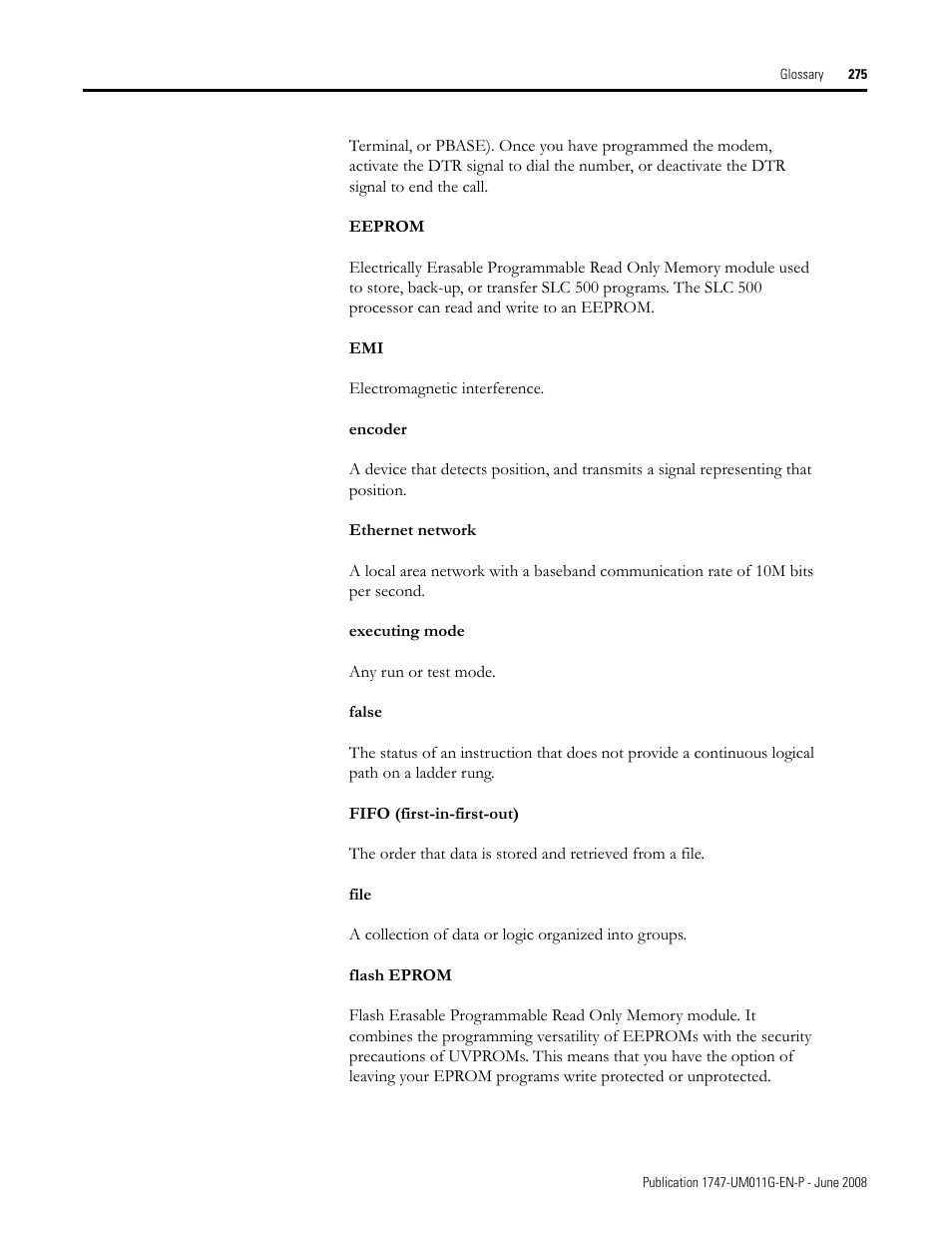 Rockwell Automation 1747-L5xx SLC 500 Modular Hardware Style User Manual User Manual | Page 275 / 296