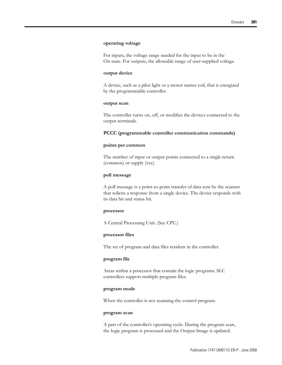 Rockwell Automation 1747-L5xx SLC 500 Modular Hardware Style User Manual User Manual | Page 281 / 296