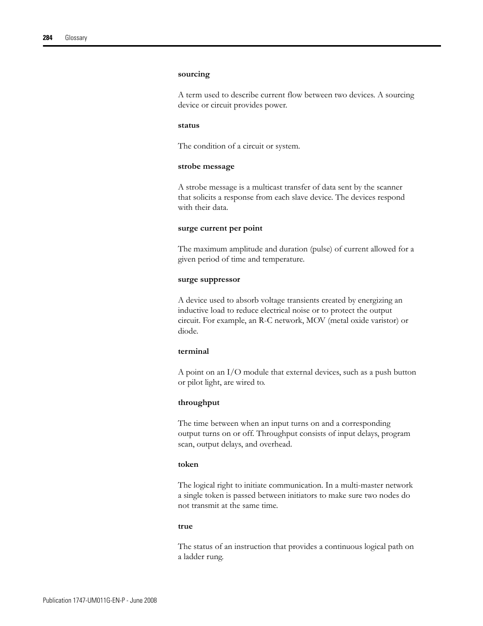 Rockwell Automation 1747-L5xx SLC 500 Modular Hardware Style User Manual User Manual | Page 284 / 296