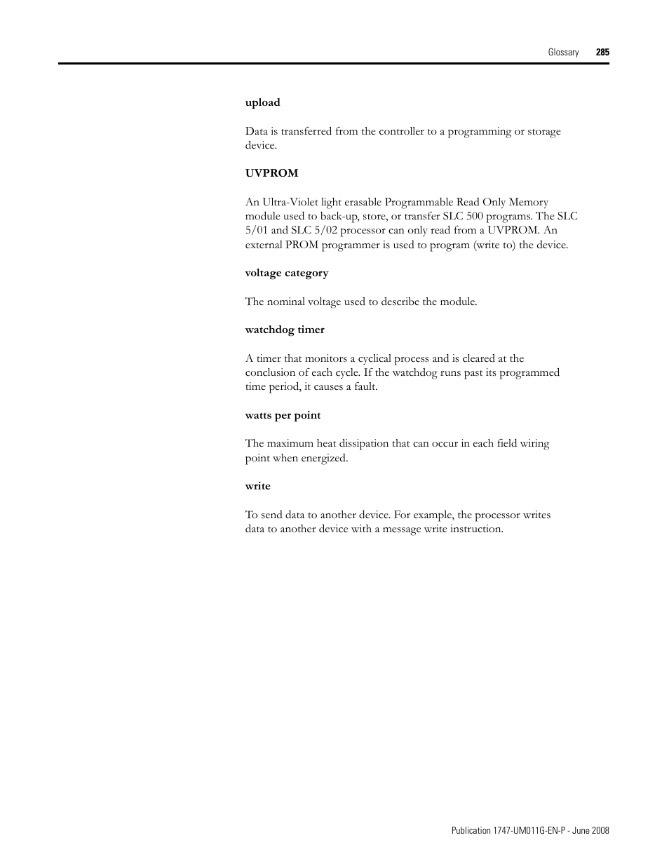Rockwell Automation 1747-L5xx SLC 500 Modular Hardware Style User Manual User Manual | Page 285 / 296