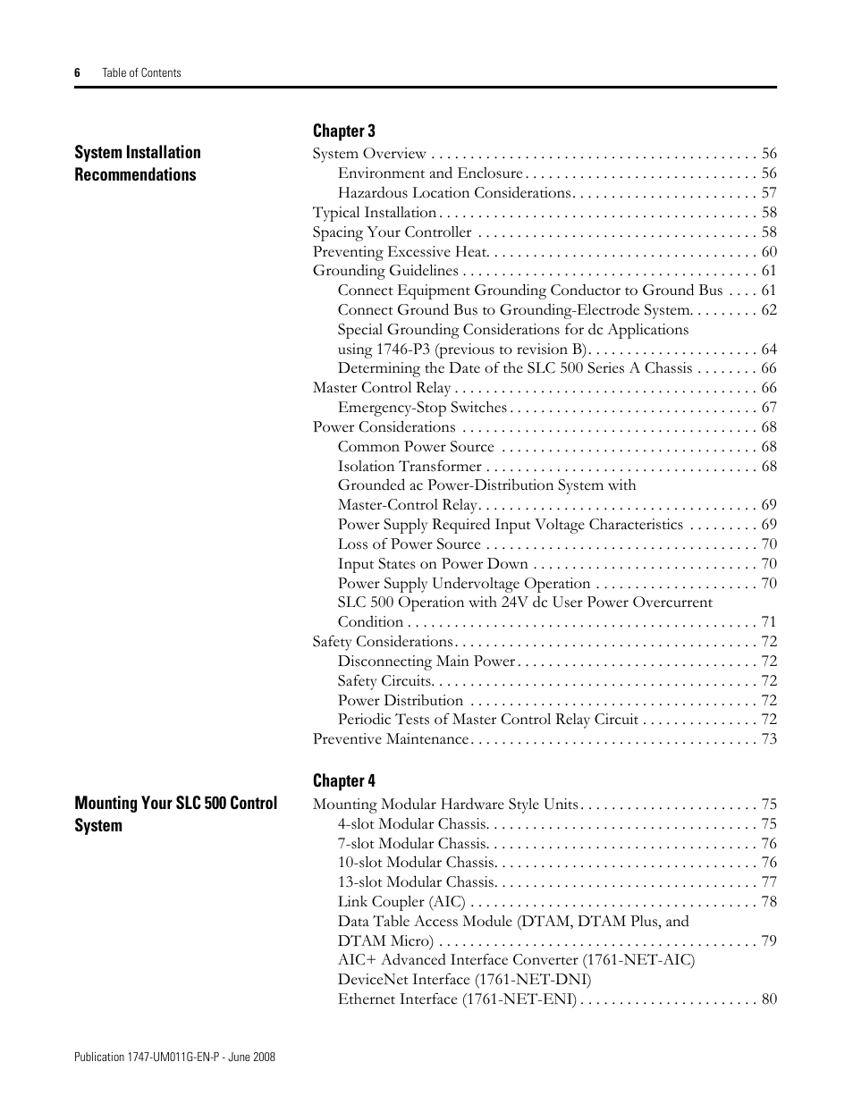 Rockwell Automation 1747-L5xx SLC 500 Modular Hardware Style User Manual User Manual | Page 6 / 296