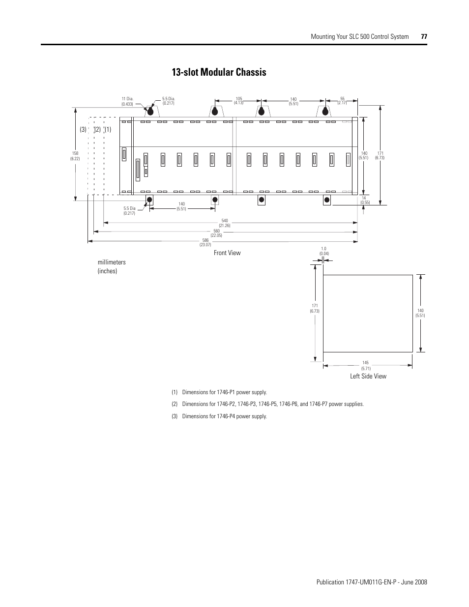 Slot modular chassis | Rockwell Automation 1747-L5xx SLC 500 Modular Hardware Style User Manual User Manual | Page 77 / 296