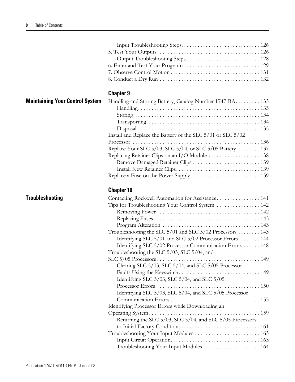 Rockwell Automation 1747-L5xx SLC 500 Modular Hardware Style User Manual User Manual | Page 8 / 296