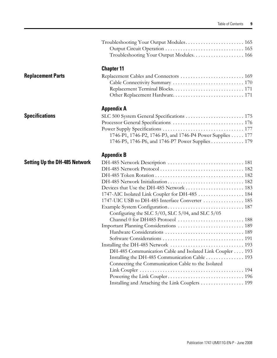 Rockwell Automation 1747-L5xx SLC 500 Modular Hardware Style User Manual User Manual | Page 9 / 296