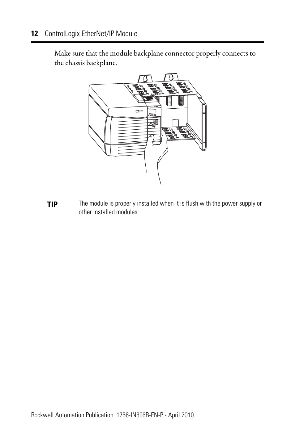 Rockwell Automation 1756-EN2F ControlLogix EtherNet/IP Module Installation Instructions User Manual | Page 12 / 28