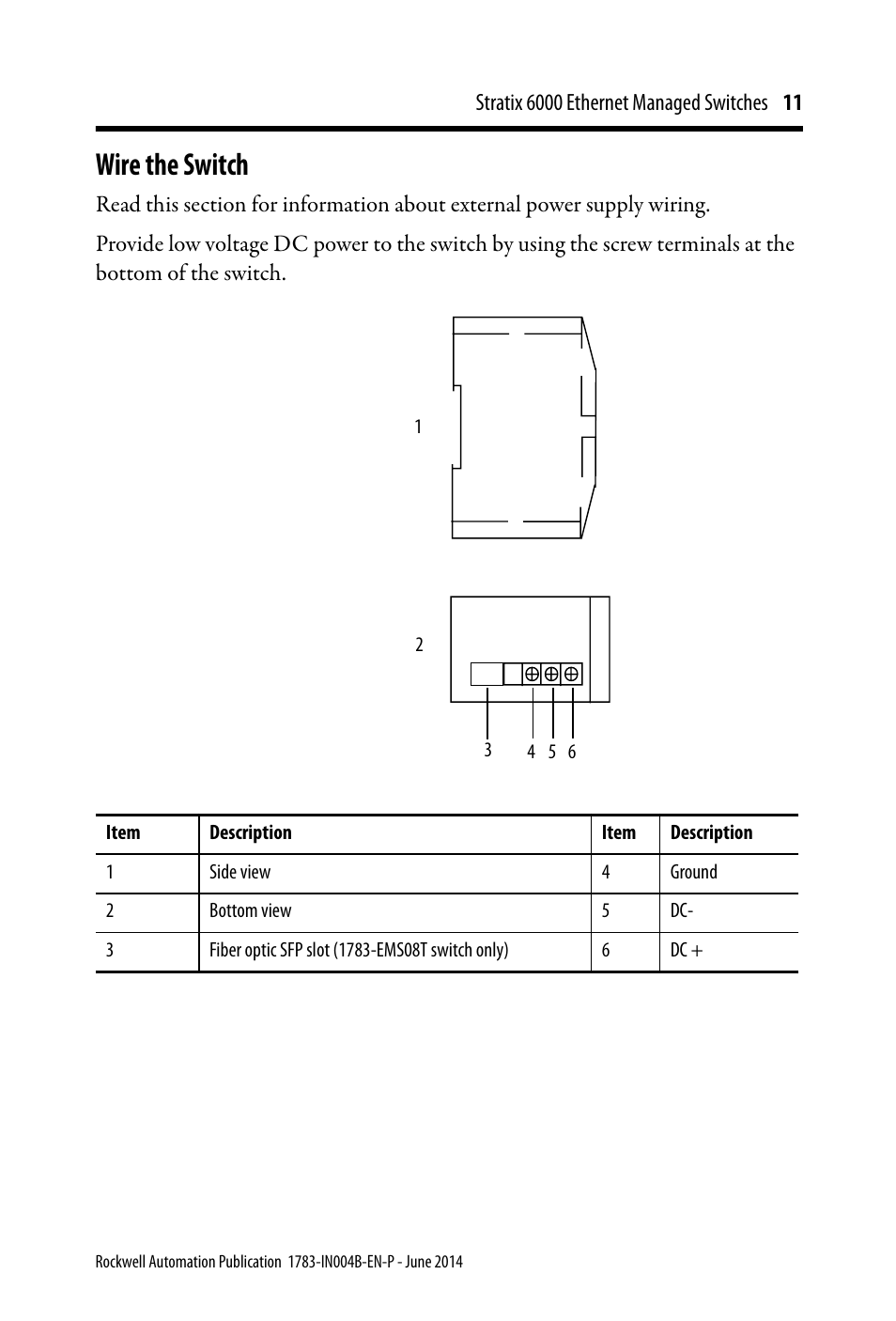 Wire the switch | Rockwell Automation 1783-EMS08T Stratix 6000 Ethernet Managed Switches Installation Instructions User Manual | Page 11 / 24