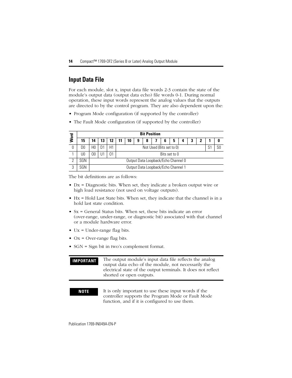 Input data file | Rockwell Automation 1769-OF2 Compact (Series B or Later) Analog Output Module User Manual | Page 14 / 24