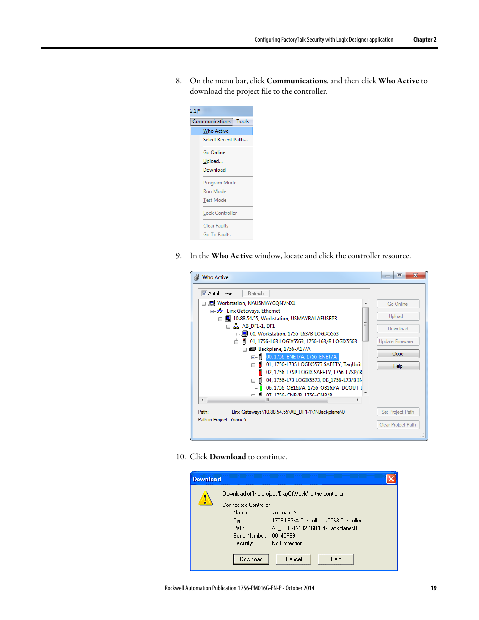 Rockwell Automation Logix5000 Controllers Security Programming Manual User Manual | Page 19 / 63