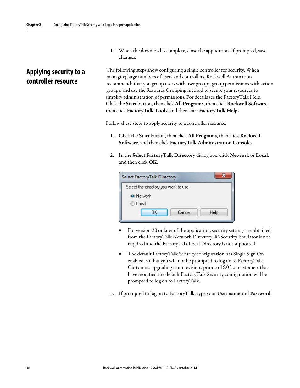 Applying security to a controller resource | Rockwell Automation Logix5000 Controllers Security Programming Manual User Manual | Page 20 / 63
