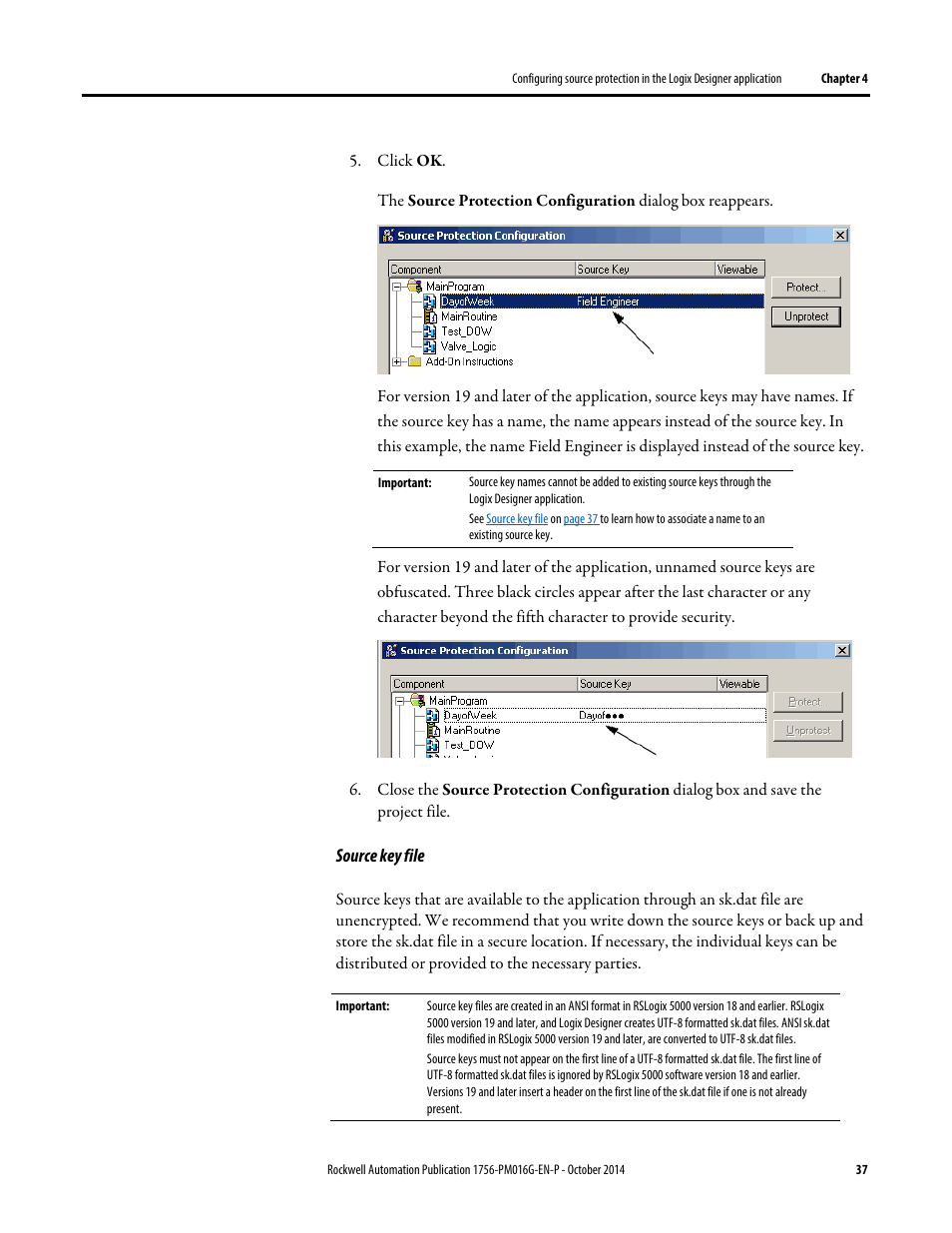 Source key, File | Rockwell Automation Logix5000 Controllers Security Programming Manual User Manual | Page 37 / 63