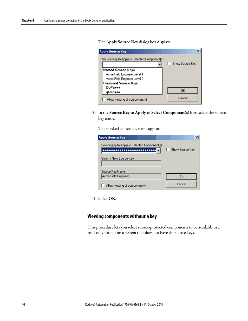 Viewing components without a key | Rockwell Automation Logix5000 Controllers Security Programming Manual User Manual | Page 40 / 63