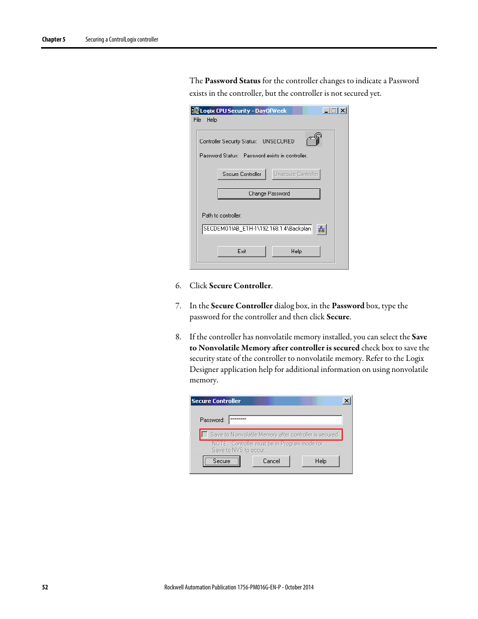 Rockwell Automation Logix5000 Controllers Security Programming Manual User Manual | Page 52 / 63