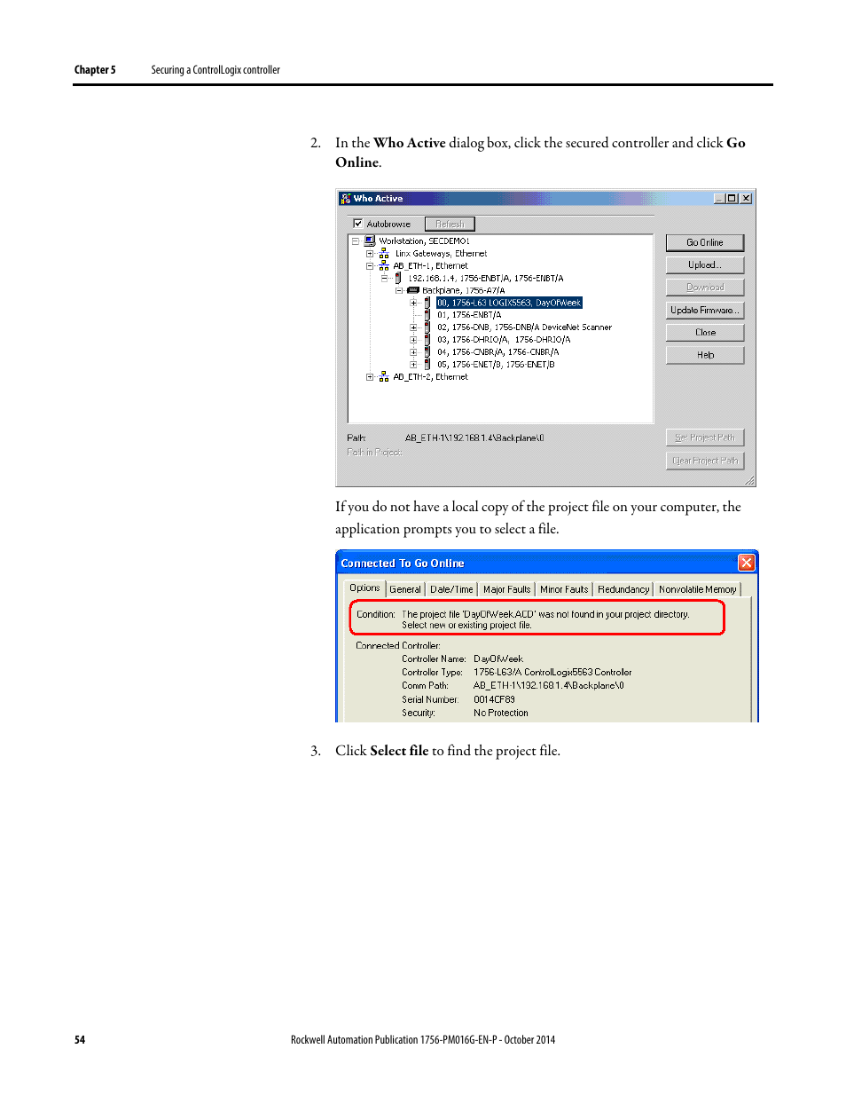 Rockwell Automation Logix5000 Controllers Security Programming Manual User Manual | Page 54 / 63