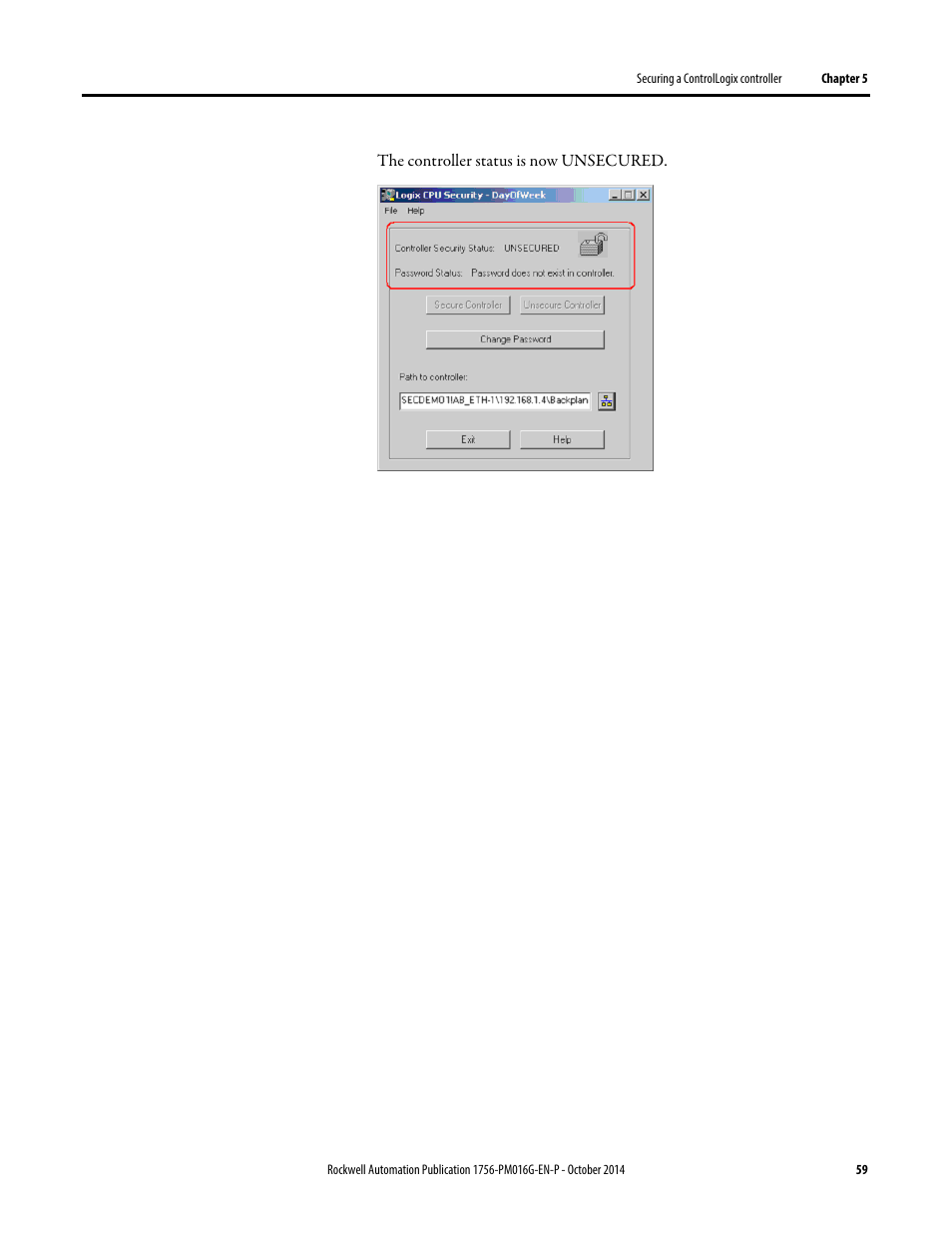 Rockwell Automation Logix5000 Controllers Security Programming Manual User Manual | Page 59 / 63