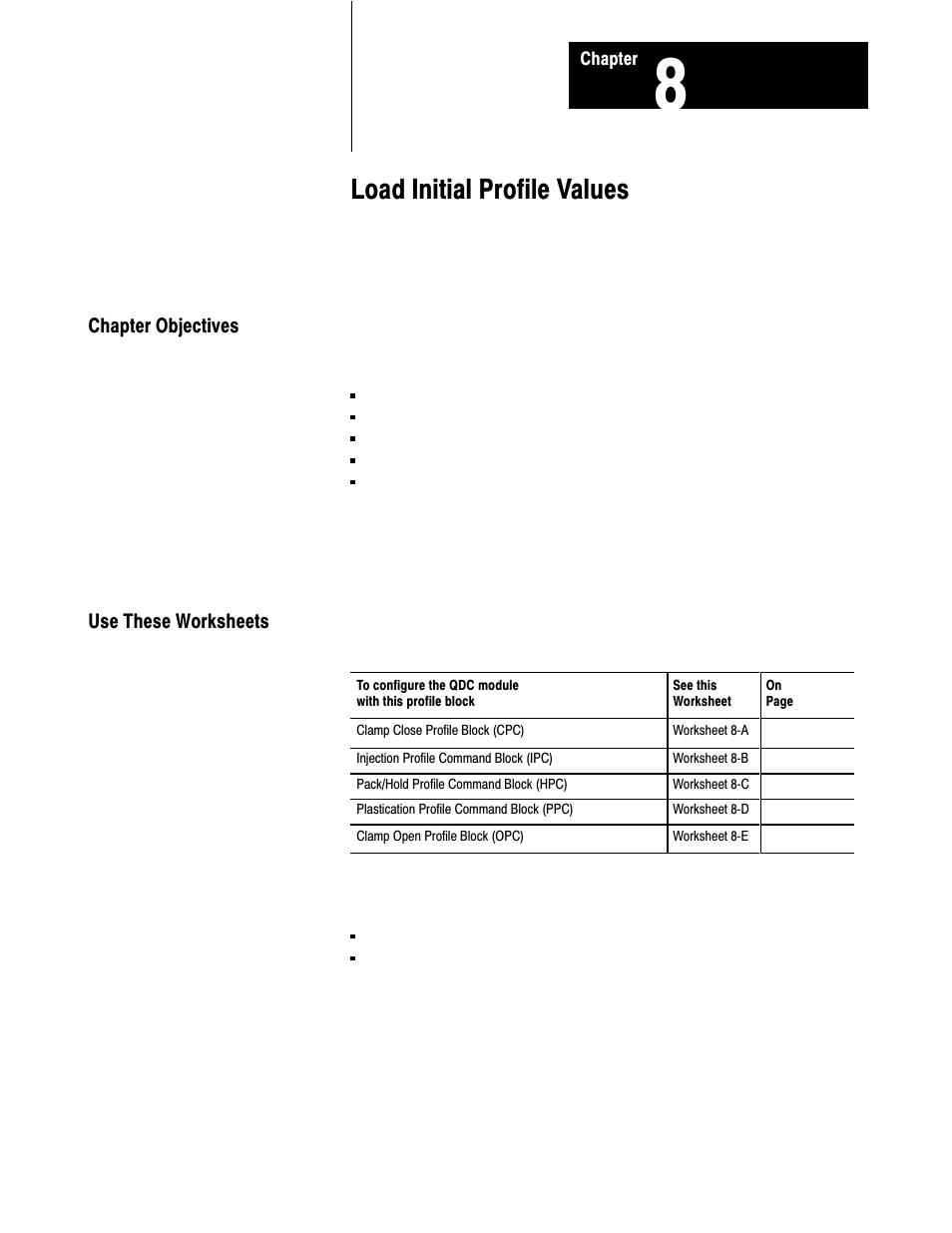 1771-6.5.86, 8 - load initial profile values, Load initial profile values | Rockwell Automation 1771-QDC, D17716.5.86(Passport) PLASTIC MOLDING MODULE User Manual | Page 122 / 289