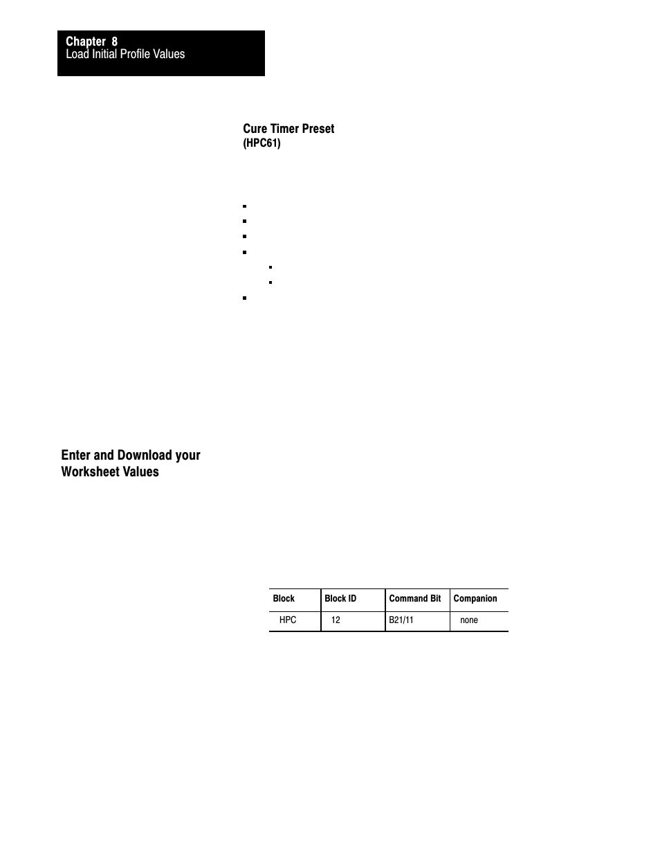 8ć22, Enter and download your worksheet values | Rockwell Automation 1771-QDC, D17716.5.86(Passport) PLASTIC MOLDING MODULE User Manual | Page 143 / 289