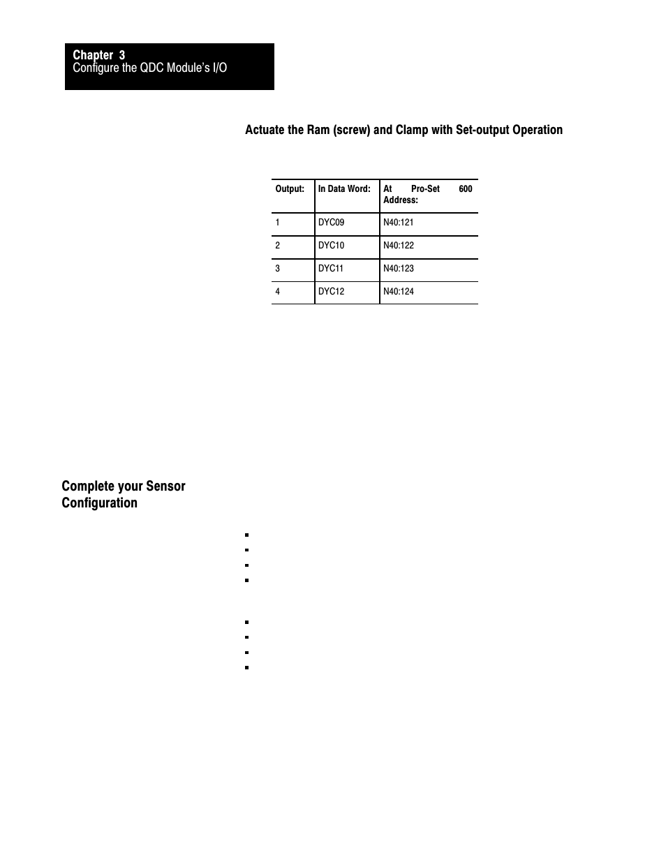 Complete your sensor configuration | Rockwell Automation 1771-QDC, D17716.5.86(Passport) PLASTIC MOLDING MODULE User Manual | Page 46 / 289