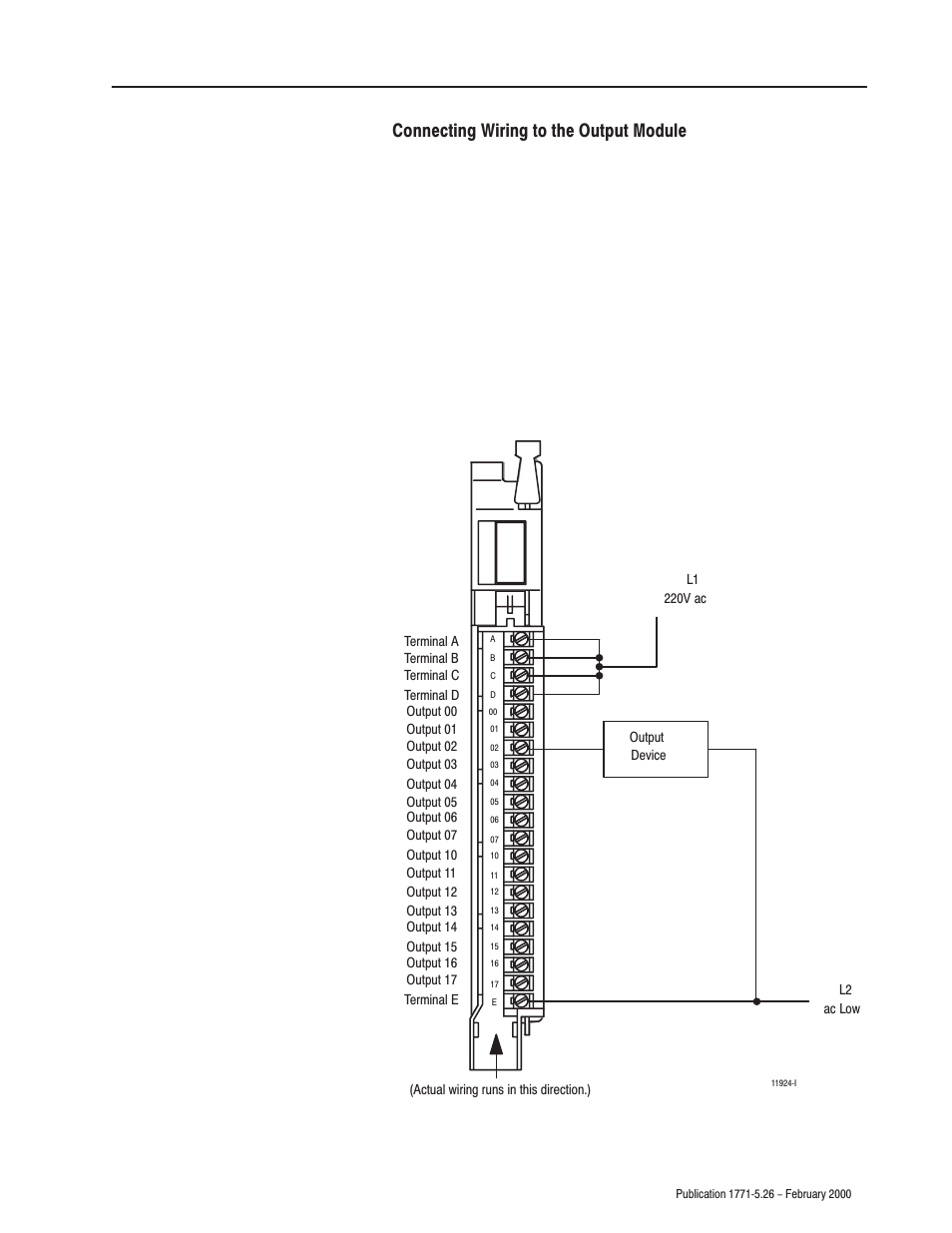 Connecting wiring to the output module | Rockwell Automation 1771-OMD AC(220V) Output Mod Installation Instructions User Manual | Page 5 / 12