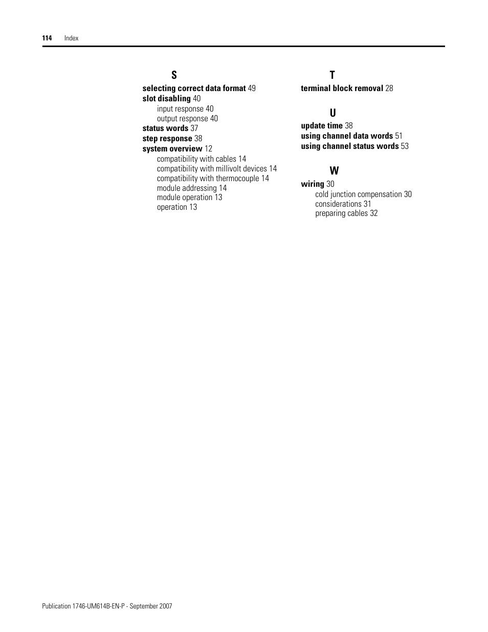 Rockwell Automation 1746-INT4 Thermocouple/MV Isolated/ User Manual User Manual | Page 114 / 116