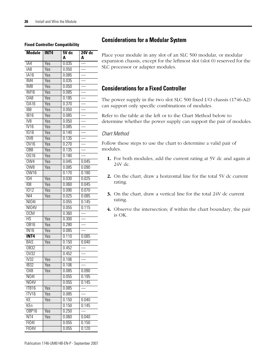 Considerations for a modular system, Considerations for a fixed controller | Rockwell Automation 1746-INT4 Thermocouple/MV Isolated/ User Manual User Manual | Page 26 / 116
