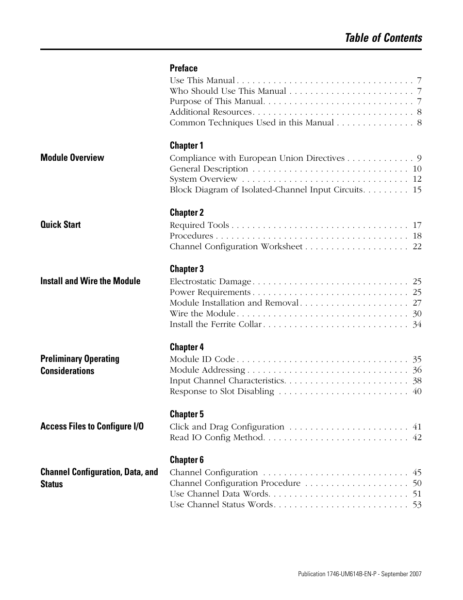 Rockwell Automation 1746-INT4 Thermocouple/MV Isolated/ User Manual User Manual | Page 3 / 116