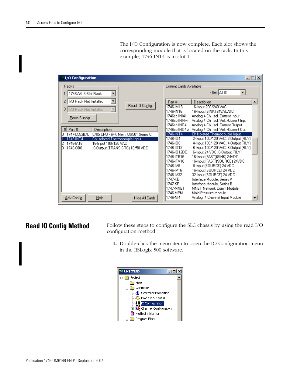 Read io config method | Rockwell Automation 1746-INT4 Thermocouple/MV Isolated/ User Manual User Manual | Page 42 / 116