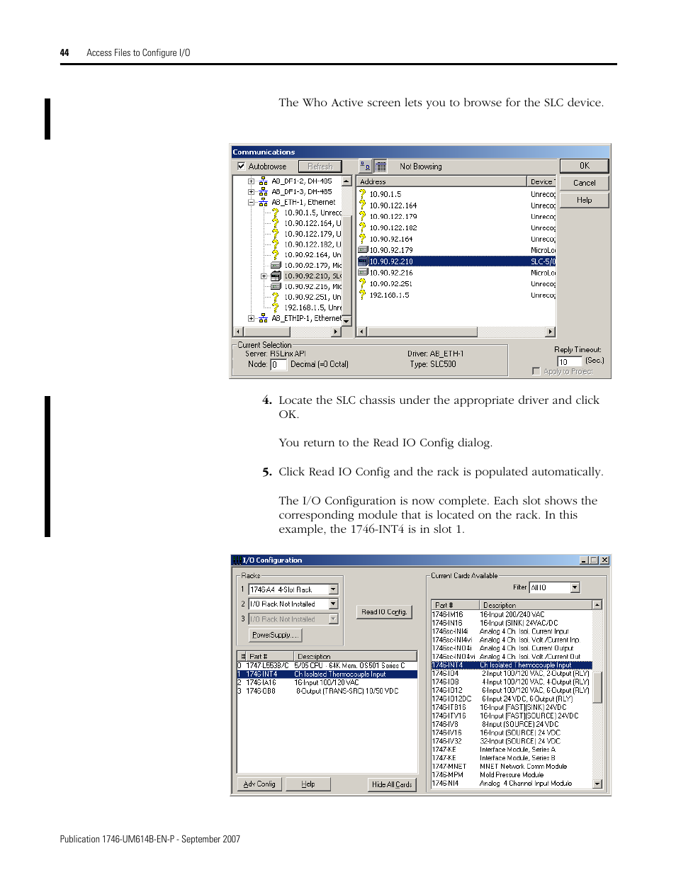 Rockwell Automation 1746-INT4 Thermocouple/MV Isolated/ User Manual User Manual | Page 44 / 116