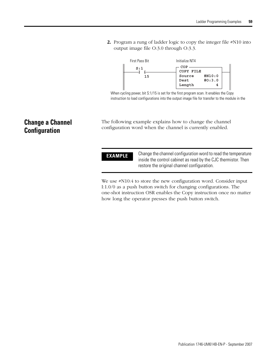 Change a channel configuration | Rockwell Automation 1746-INT4 Thermocouple/MV Isolated/ User Manual User Manual | Page 59 / 116