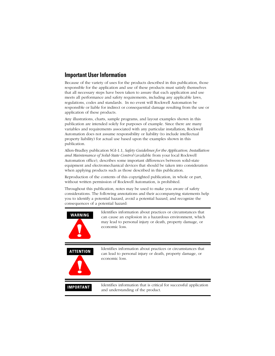Important user information | Rockwell Automation 1784-PCC ControlNet Communication Card Installation Instructions User Manual | Page 2 / 104