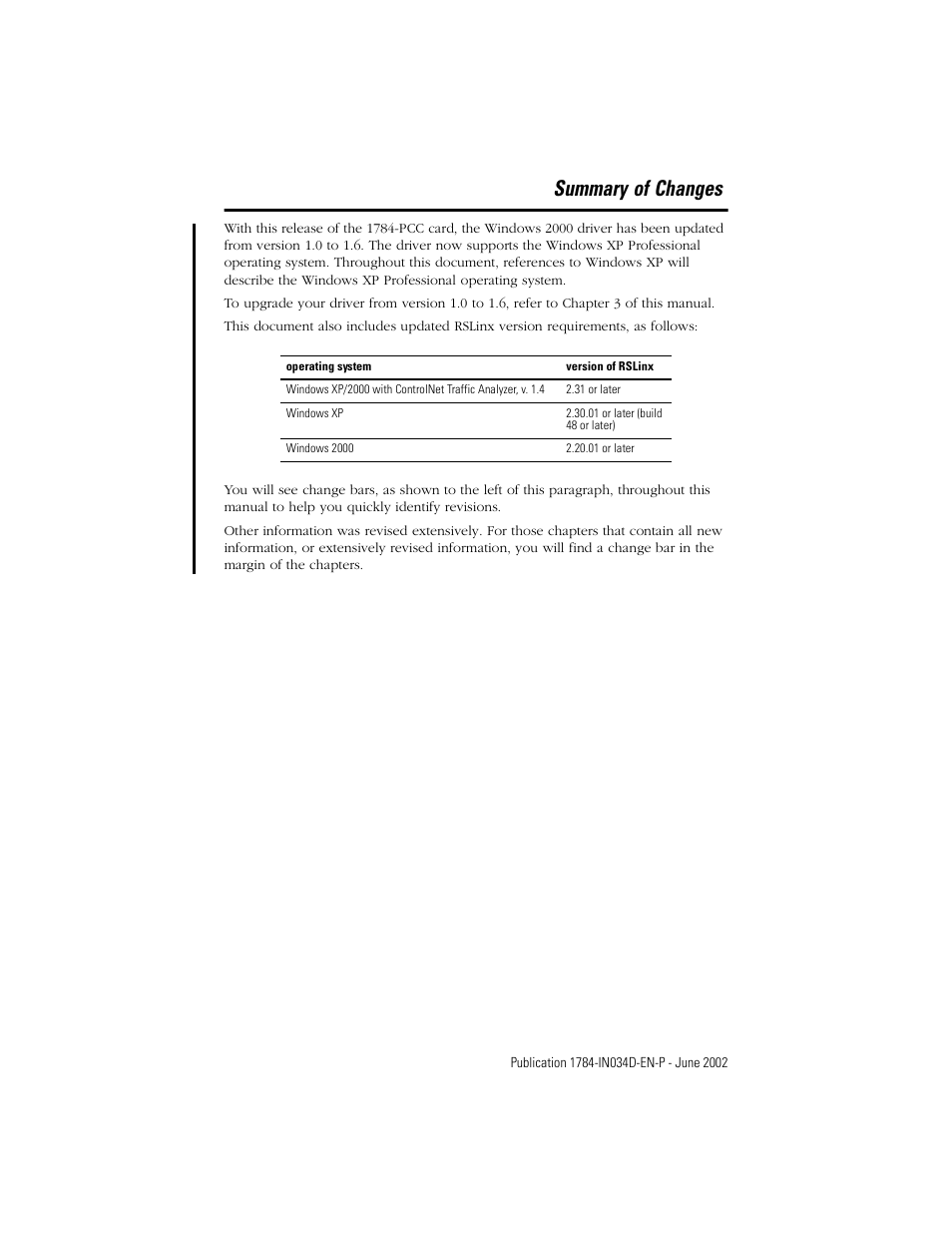 Summary of changes | Rockwell Automation 1784-PCC ControlNet Communication Card Installation Instructions User Manual | Page 5 / 104