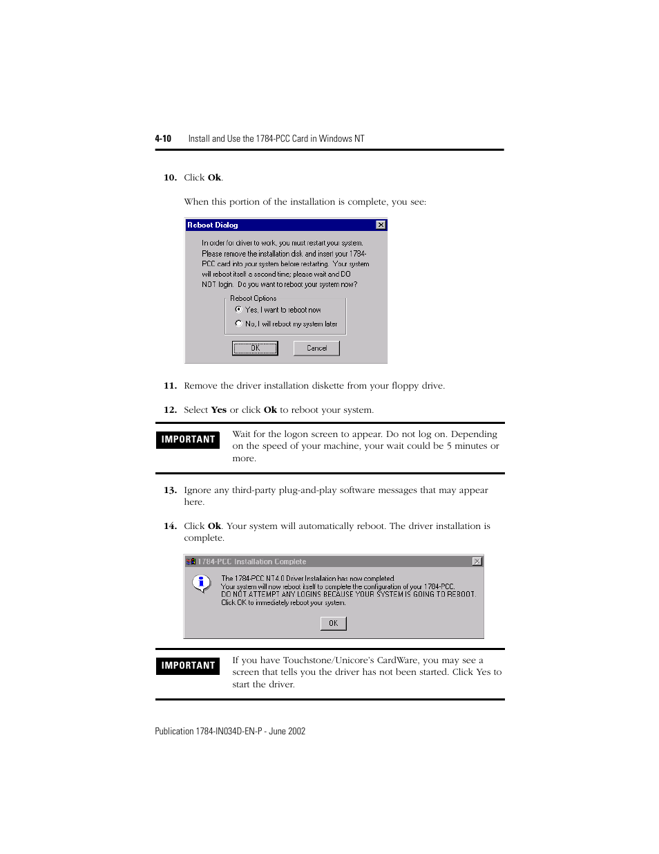 Rockwell Automation 1784-PCC ControlNet Communication Card Installation Instructions User Manual | Page 60 / 104