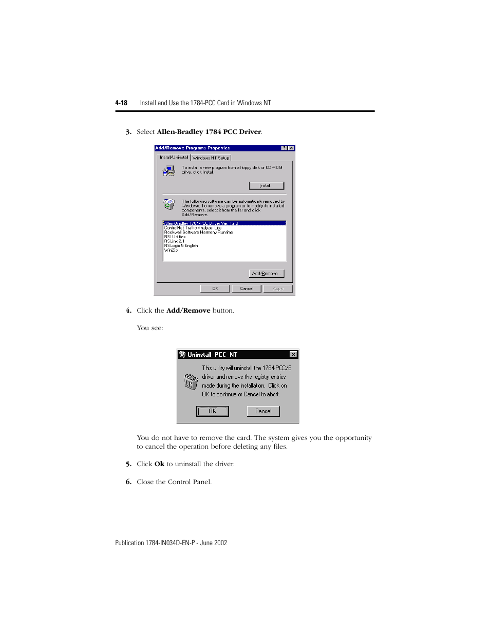Rockwell Automation 1784-PCC ControlNet Communication Card Installation Instructions User Manual | Page 68 / 104