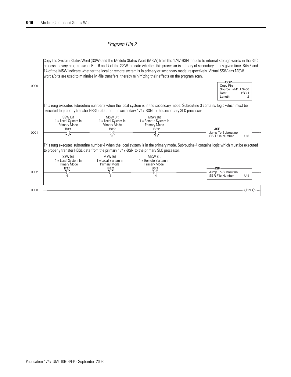 Program file 2 | Rockwell Automation 1747-BSN Backup Scanner Module User Manual | Page 106 / 204