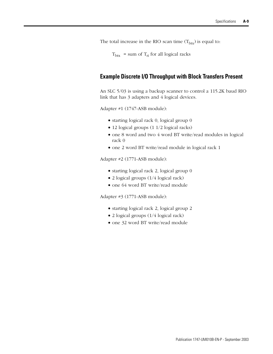 Rockwell Automation 1747-BSN Backup Scanner Module User Manual | Page 173 / 204