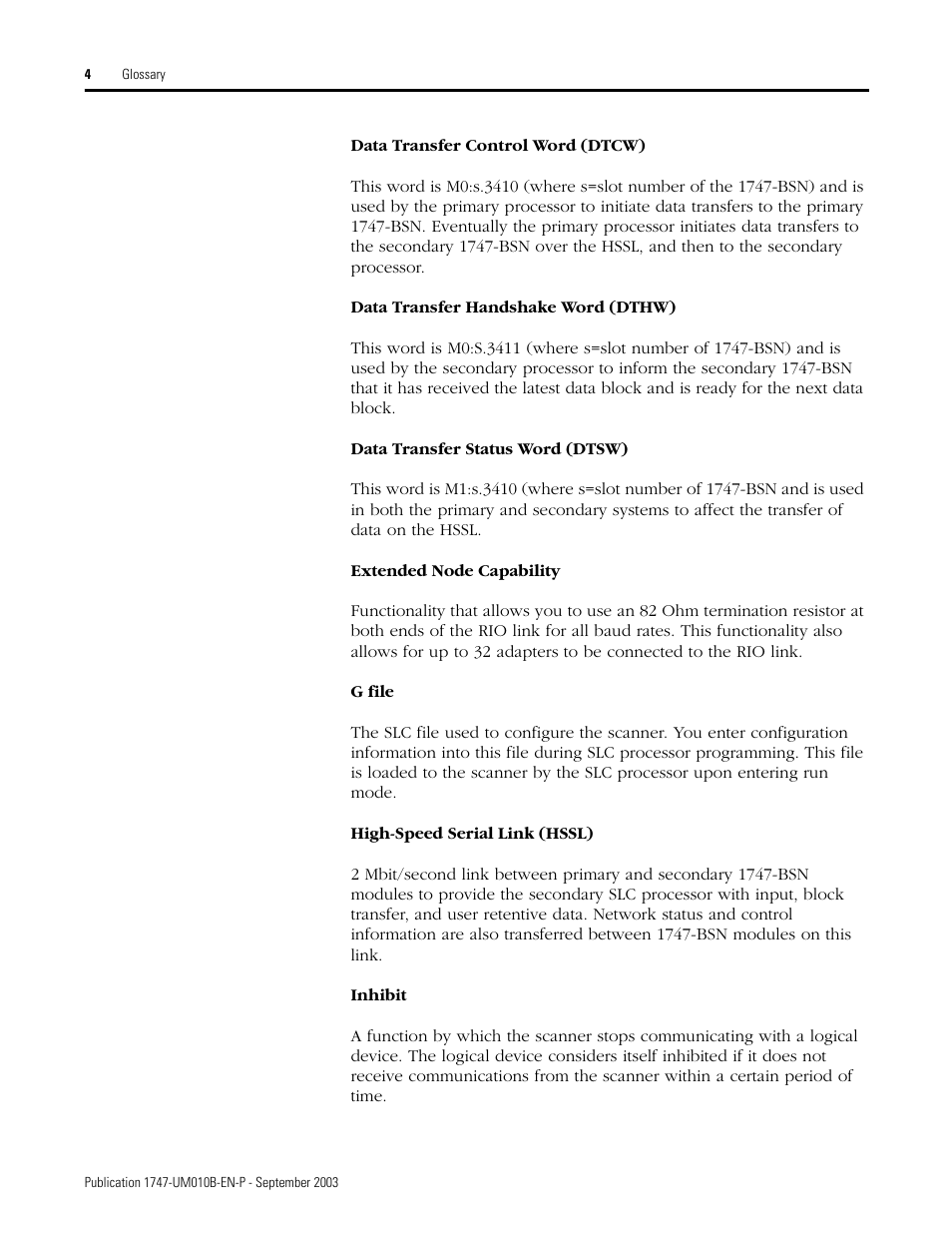 Rockwell Automation 1747-BSN Backup Scanner Module User Manual | Page 194 / 204