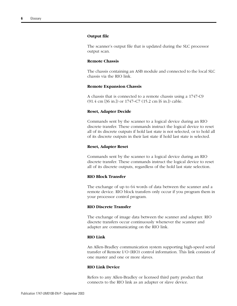 Rockwell Automation 1747-BSN Backup Scanner Module User Manual | Page 196 / 204