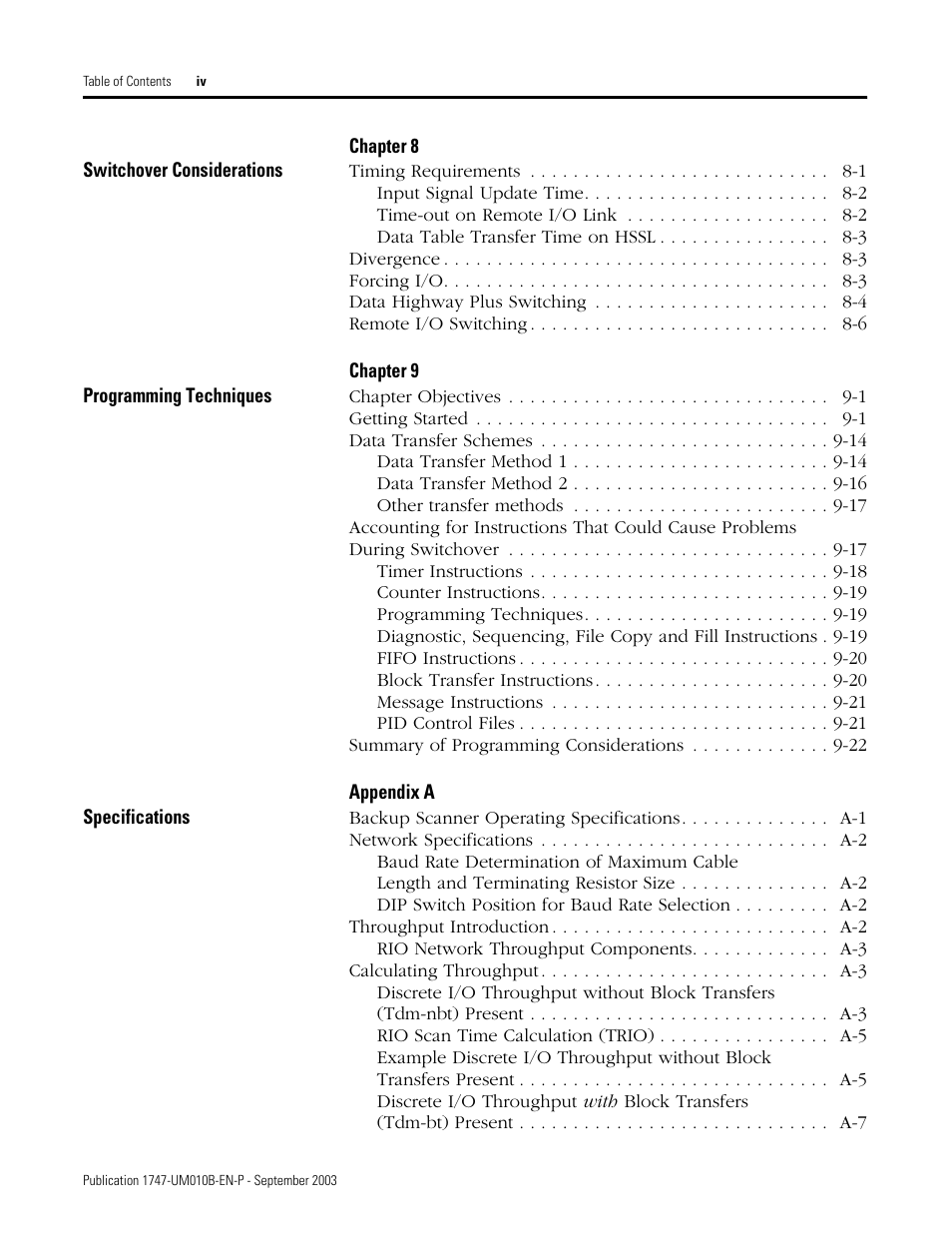 Rockwell Automation 1747-BSN Backup Scanner Module User Manual | Page 8 / 204