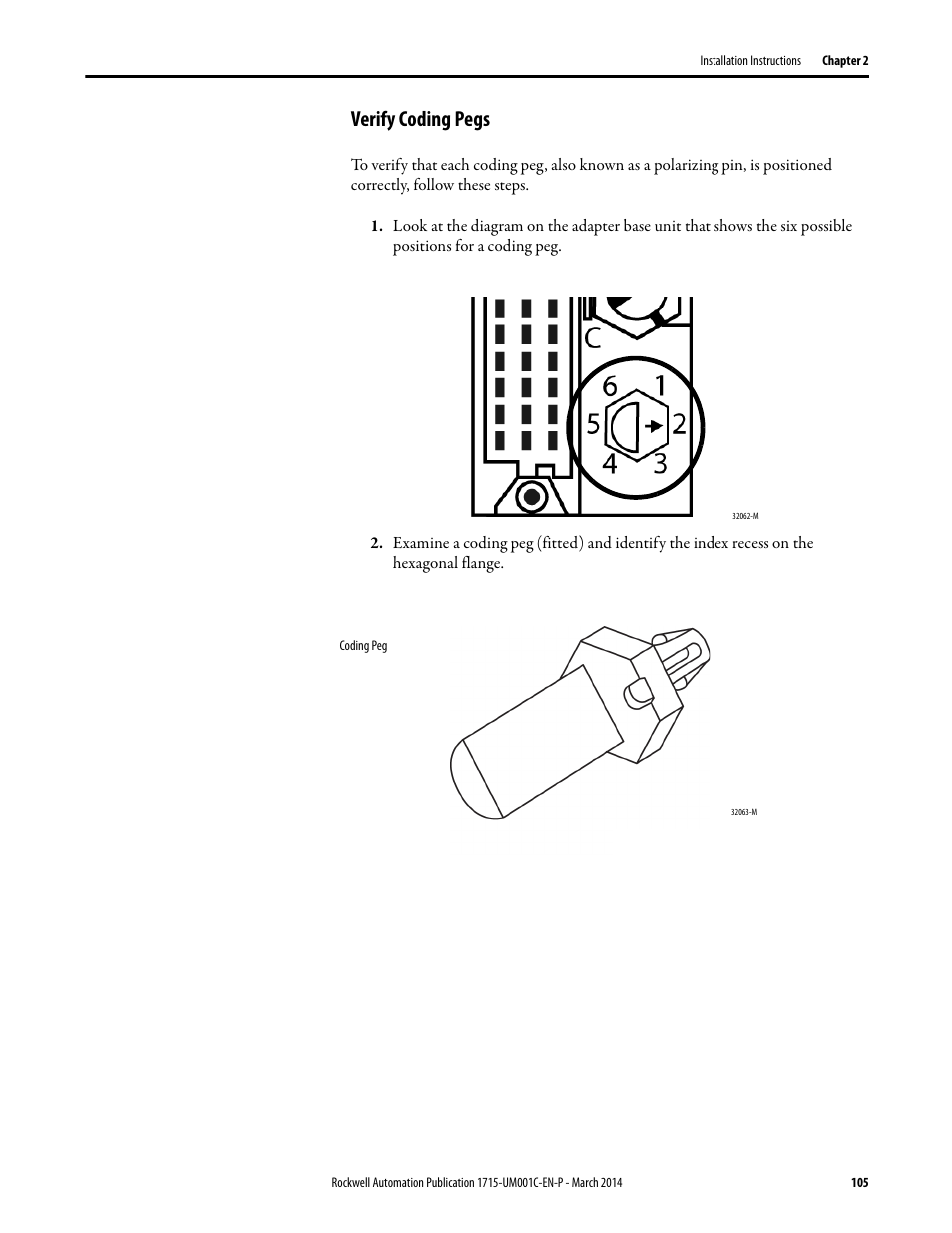 Verify coding pegs | Rockwell Automation 1715-OF8I Redundant I/O System User Manual User Manual | Page 105 / 324