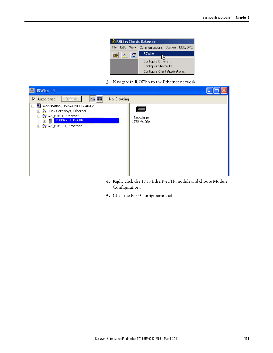 Rockwell Automation 1715-OF8I Redundant I/O System User Manual User Manual | Page 115 / 324