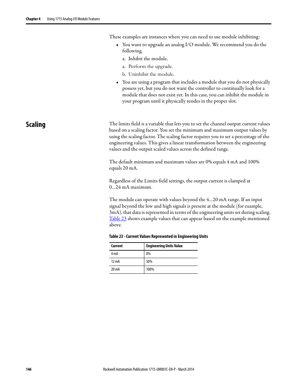 Scaling | Rockwell Automation 1715-OF8I Redundant I/O System User Manual User Manual | Page 146 / 324