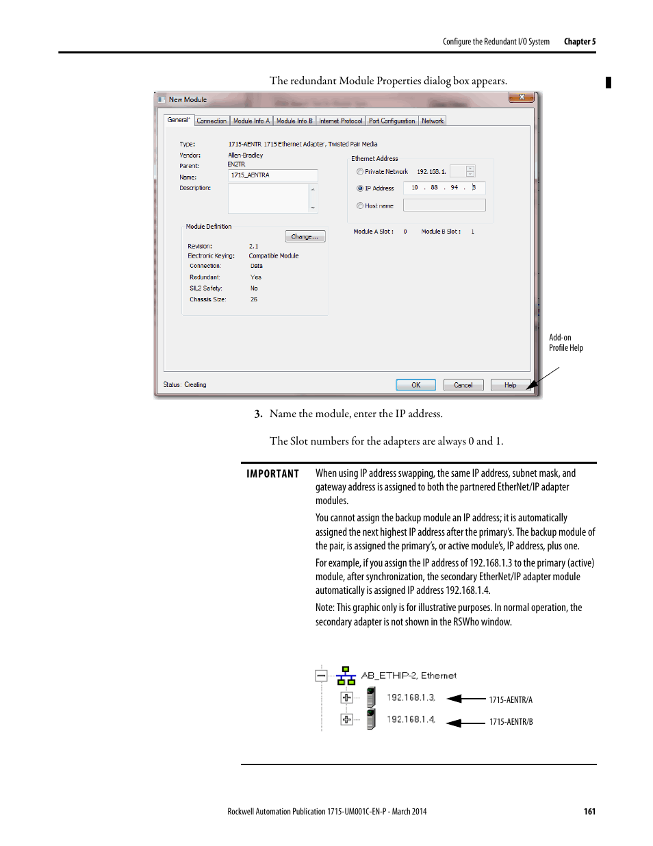 Rockwell Automation 1715-OF8I Redundant I/O System User Manual User Manual | Page 161 / 324